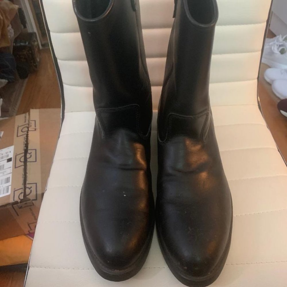 Mens Leather Moto Boots